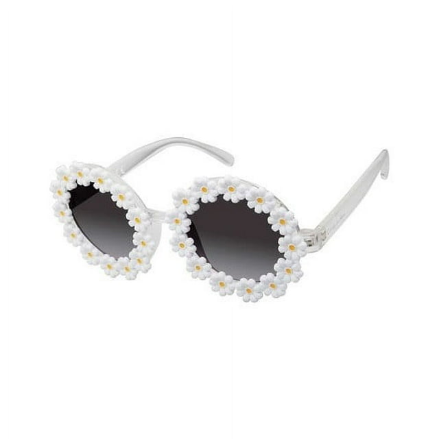 Circus NY by Sam Edelman Women's CC346 Daisy Flower UV400 Protective Round Fashion Sunglasses, 49mm