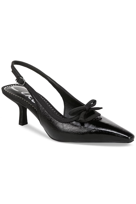 Women's Cassidy Pointed Toe Slingback Pump Black Patent 6M