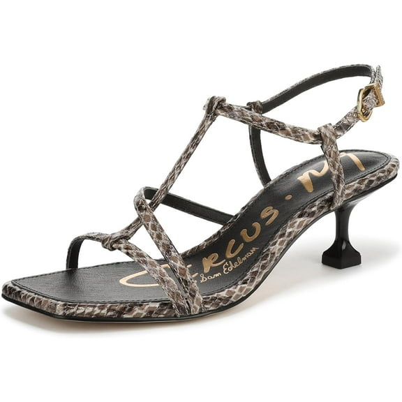 Circus NY by Sam Edelman Women's Jaida Strappy Heeled Sandal Taupe Snake Multi 6.5M