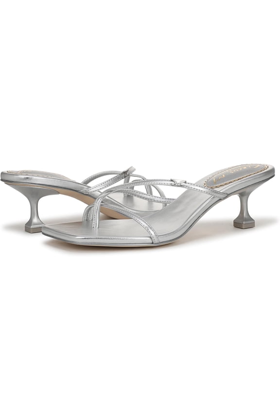 Women's Juliet Kitten Heel Strappy Sandal Soft Silver 6M
