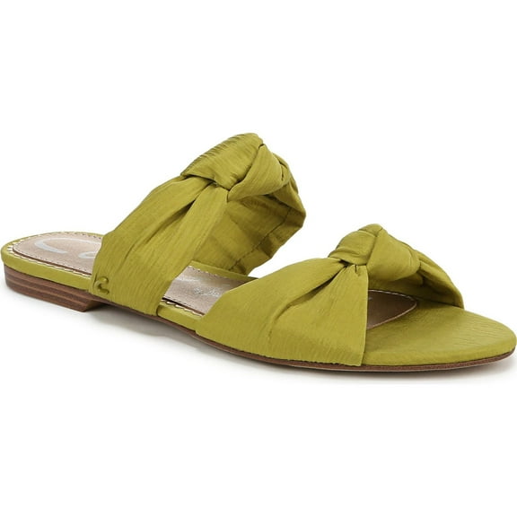 Circus NY by Sam Edelman Women's Marissa Knotted Flat Slide Sandals Dark Lime Sorbet 8M