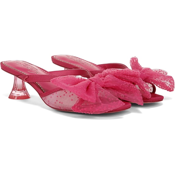 Circus NY by Sam Edelman Women's Natalina Heeled Sandal Magenta Rose Polka Dot Mesh 12M