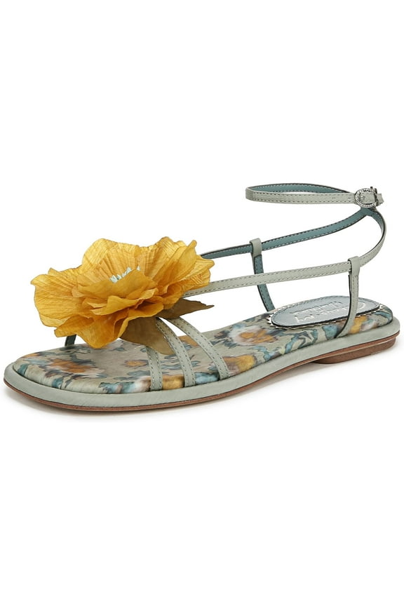 Women's Olana Flower Strappy Flat Sandal Cool Mint Multi 7.5M
