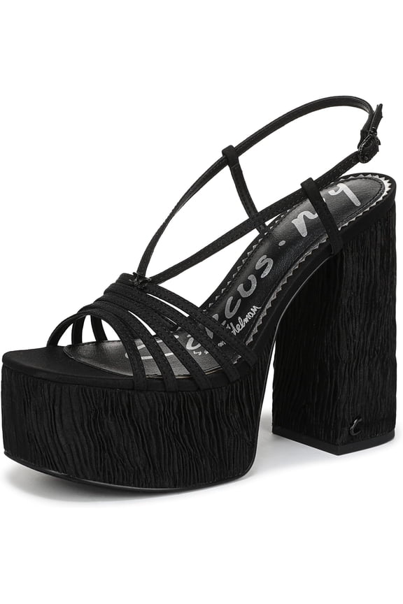 Women's Siena Heeled Sandal Black Shantung 8.5M