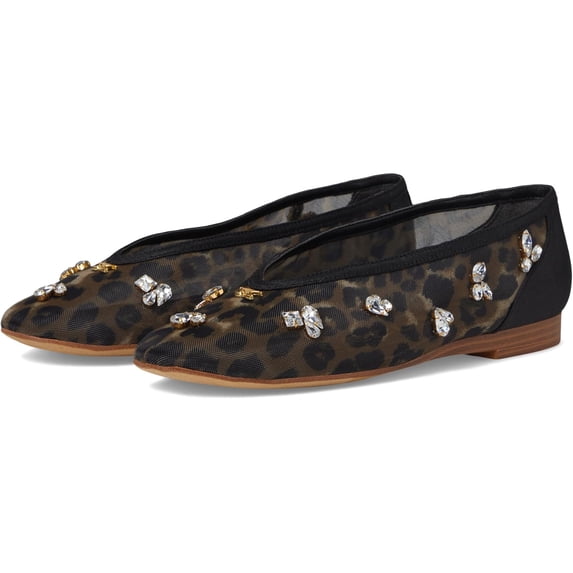 Circus NY by Sam Edelman Women's Tina Jewel Ballet Flat Black Natural Multi/Black 11M
