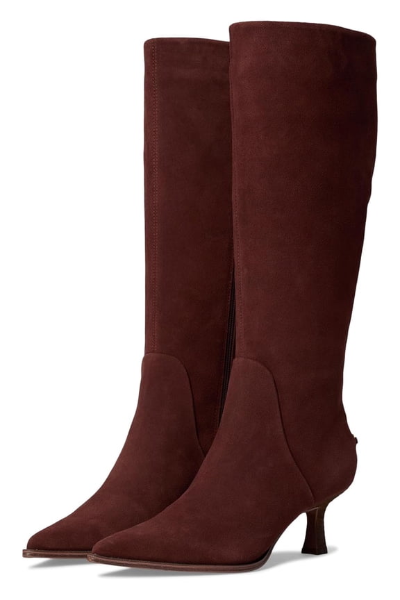 Women's Yulia Knee High Boot Deep Pecan Suede Wide Calf 7M