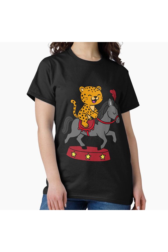 Circus Pony Cheetah - Grey - Red G4476, for Unisex – Extended Sizes Up to 5XL