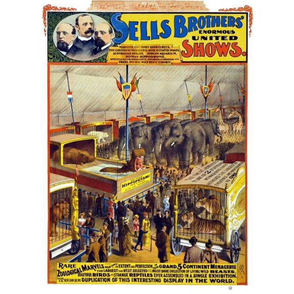 Circus Poster 26x36 Vintage Look Art Poster 24x36 Multi-Color Square Adults Best Posters