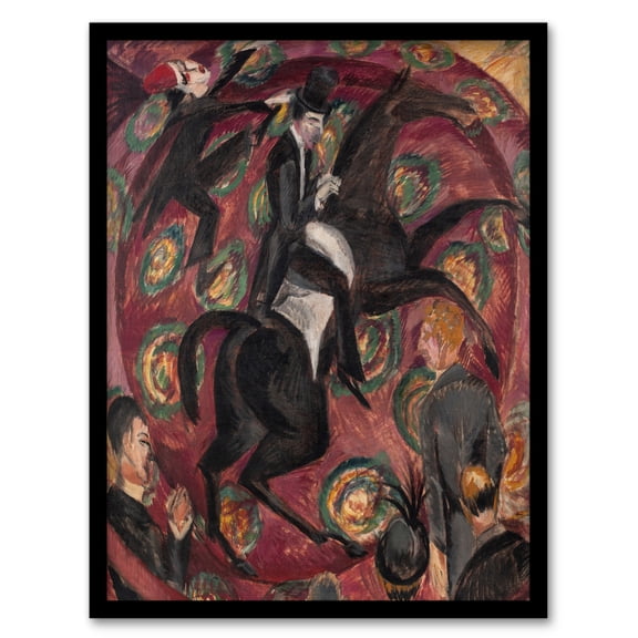Circus Rider Castanets Dancers Kirchner Framed Wall Art Print 12X16"