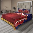 thumbnail image 1 of Ambesonne Circus Fitted & Top Sheet Set with Shams, Canvas Circus Tent Art, Blue Vermilion, 1 of 4