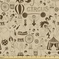 thumbnail image 1 of Ambesonne Circus Fabric by the Yard Upholstery, Continuous Sketchy Tricks, 10 Yards, Beige Chocolate, 1 of 4