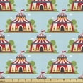 thumbnail image 1 of Ambesonne Circus Fabric by the Yard Upholstery, Cartoon Tent and Trees Fun, 10 Yards, Pale Blue and Multicolor, 1 of 4