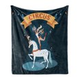 thumbnail image 1 of Circus Soft Flannel Fleece Blanket, Carnival Arena Girl Performer Dancing with Rings on a White Horse Under Spot Design, Cozy Plush for Indoor and Outdoor Use, 50" x 70", Multicolor, by Ambesonne, 1 of 6