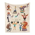 thumbnail image 1 of Circus Soft Flannel Fleece Blanket, Circus Performance Fun Athlete and Animals Horse Heavy Lifting Themed Colorful Print, Cozy Plush for Indoor and Outdoor Use, 50" x 70", Multicolor, by Ambesonne, 1 of 5