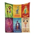 thumbnail image 1 of Circus Soft Flannel Fleece Throw Blanket, Carnival Time Fun Clown Balloons Ice Cream Cart Watercolor Illustration, Cozy Plush for Indoor and Outdoor Use, 60" x 80", Multicolor, by Ambesonne, 1 of 5