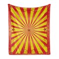 thumbnail image 1 of Circus Soft Flannel Fleece Throw Blanket, Retro Background with Curves Beams and Stars for Flyer or Acrobat Shows in Circus, Cozy Plush for Indoor and Outdoor Use, 50" x 60", Multicolor, by Ambesonne, 1 of 5