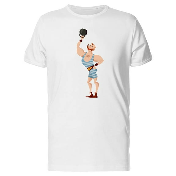 Circus Strongman With Lift T-Shirt Men -Image by Shutterstock, Male x-Large