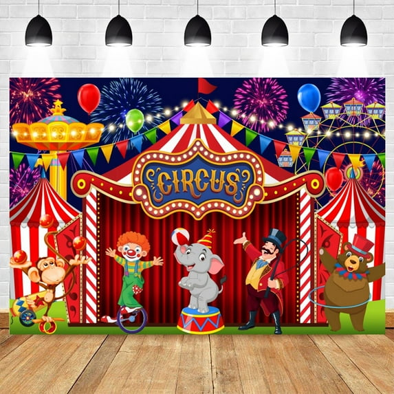 Circus Theme Party Backdrop r Newborn Baby Birthday Circus Carnival Clown Play Show Childr Portrait Photography Background