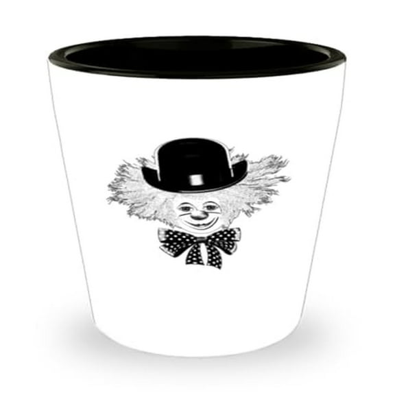 Circus-Themed Shot Glass, 1.5oz Mini Glassware, Retro Happy Old Clown Design, Unique Gift for Circus Lovers and Collectors