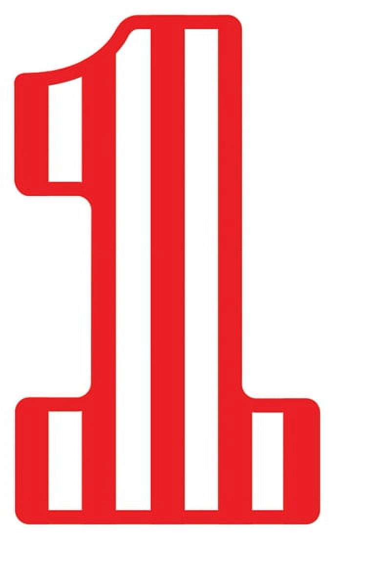 Circus Time! - Striped Number '1' Birthday Candle - Red White - Walmart.com