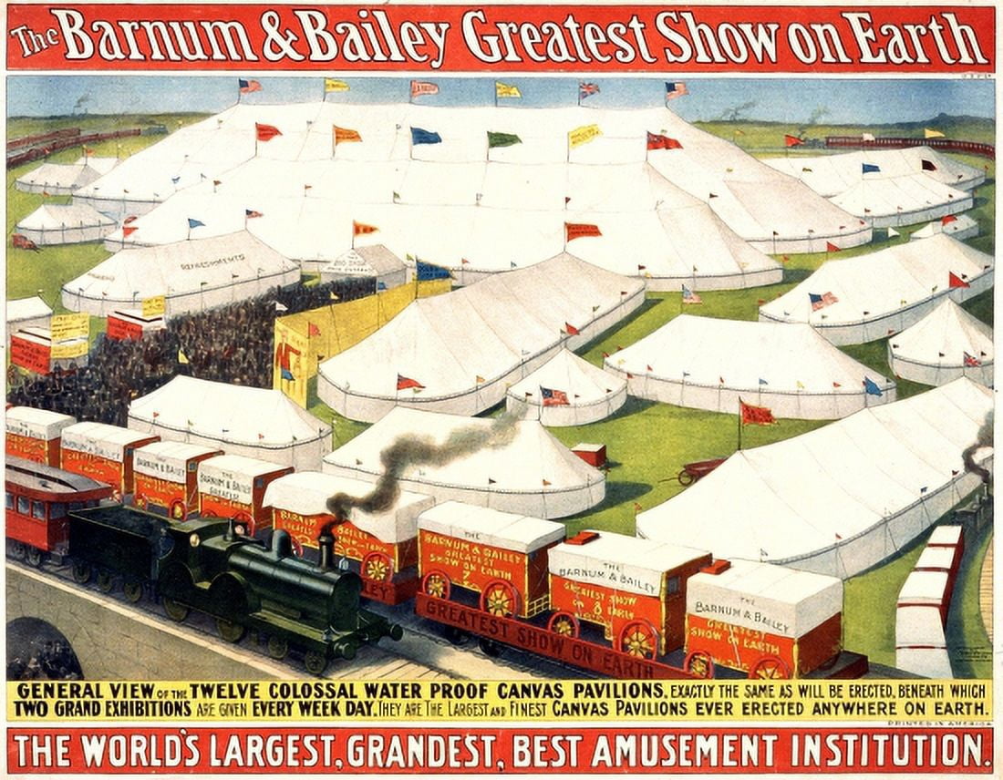 Circus Train - Barnum & Bailey Circus Canvas Art - (24 x 36)