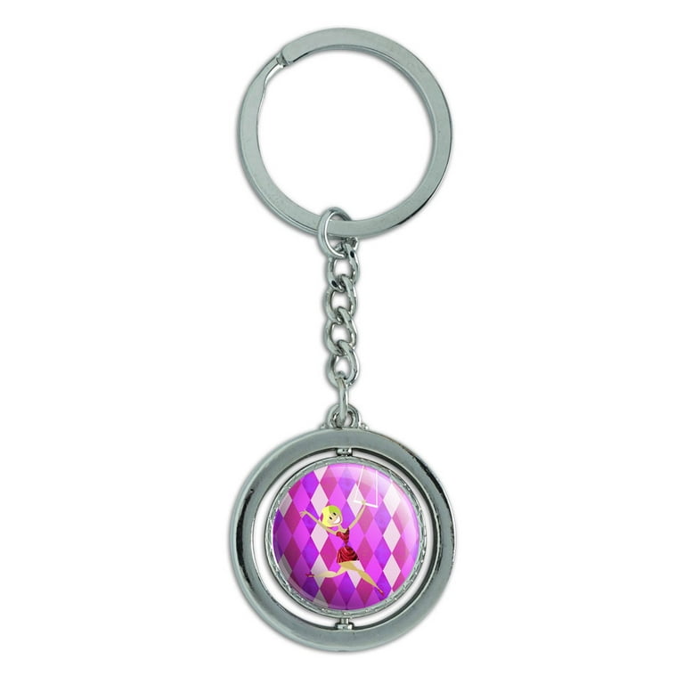 Circus Trapeze Artist Spinning Circle Metal Keychain - Walmart.com
