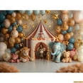 thumbnail image 1 of Circus Tt With Striped Canopy Popcorn Photography Backdrops Balloons Birthday Party r Animal Photo Studio Background SD-04, 1 of 5