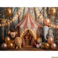 thumbnail image 1 of Circus Tt With Striped Canopy Popcorn Photography Backdrops Balloons Birthday Party r Animal Photo Studio Background SD-07, 1 of 5