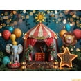 thumbnail image 1 of Circus Tt With Striped Canopy Popcorn Photography Backdrops Balloons Birthday Party r Animal Photo Studio Background SD-07, 1 of 5
