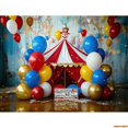 thumbnail image 1 of Circus Tt With Striped Canopy Popcorn Photography Backdrops Balloons Birthday Party r Animal Photo Studio Background SD-08, 1 of 5