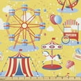 thumbnail image 1 of Ambesonne Circus Fabric by the Yard Upholstery, Amusement Park Pattern Tent, 2 Yards, Mustard Vermilion, 1 of 4
