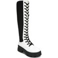 thumbnail image 1 of Circus by Sam Edelman Dinah White Chunky Heel Lace Up Knee High Combat Boots (White, 7), 1 of 3