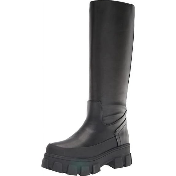 Circus by Sam Edelman Dollie Black Rounded Toe Pull On Knee High Boots (Black, 9)