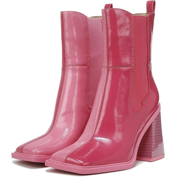 Circus by Sam Edelman Lauren Fuchsia Pink Snip-Toe Chelsea Squared Toe Booties (FUCHSIA/PINK, 5.5)