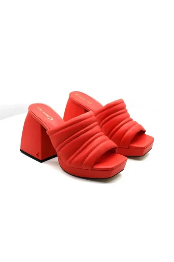 Circus NY Women's Marlie Heeled Sandal Electric Red 6M