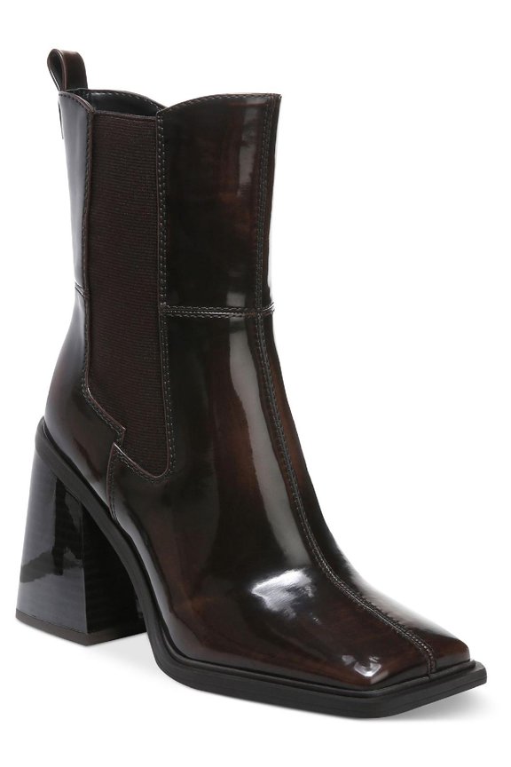 Circus by Sam Edelman Womens Lauren Patent Square Toe Chelsea Boots