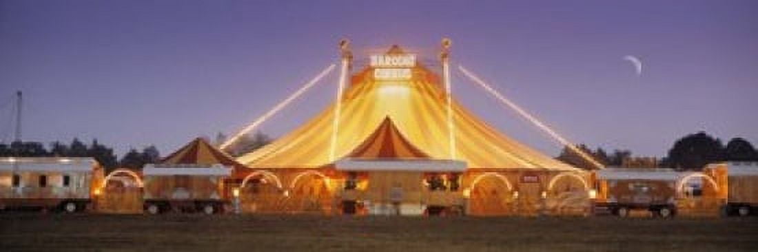 Circus lit up at dusk Circus Narodni Tent Prague Czech Republic Canvas Art - Panoramic Images (18 x 6)