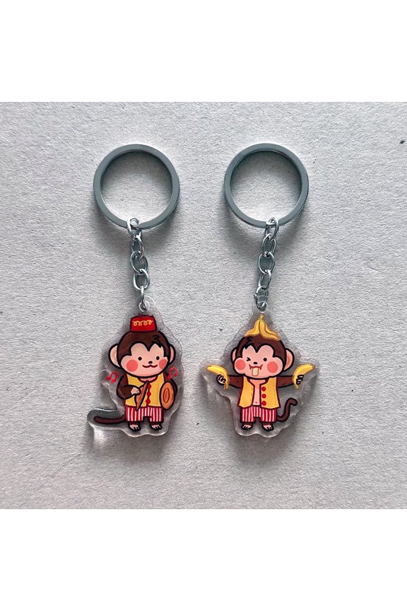 Circus monkey acrylic keychains Keychain, random 1 pack