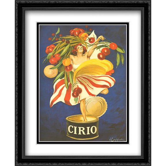 Cirio 2x Matted 28x36 Large Black Ornate Framed Art Print by Leonetto Cappiello