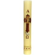 Cirio Pascual 9.5" L X 1.5" W Semana Santa 1/4 Kilo,Paschal Candle Image Of The Risen Jesus Holy Easter
