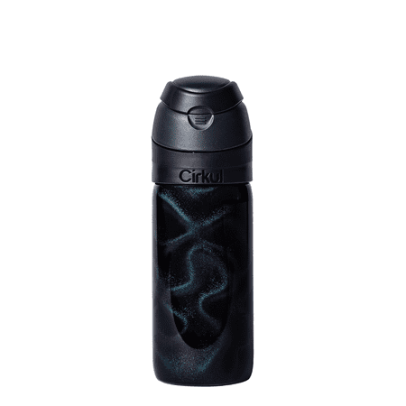 Cirkul StrawSip Flip 16oz Water Bottle, Galaxy Metallic Purple Black