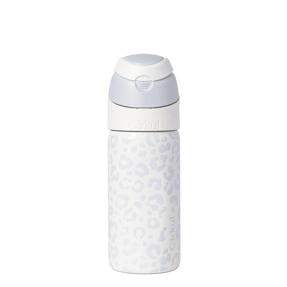 Cirkul 16oz StrawSip Flip Bottle, Luxe Leopard (White Leopard)