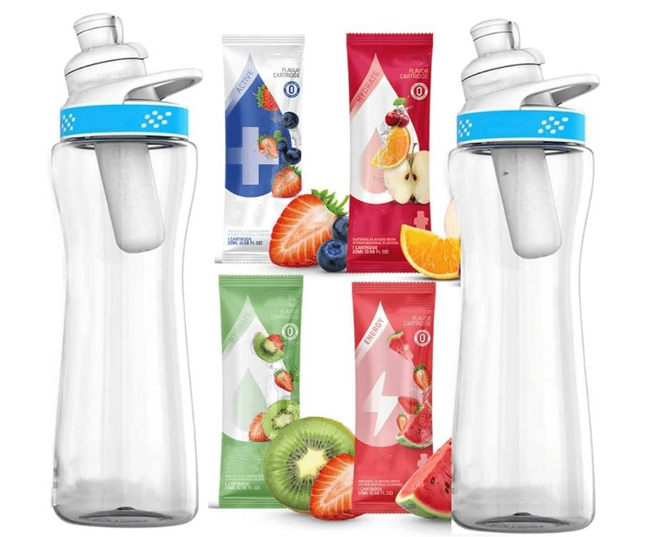 Cirkul 22 oz Professional Hydration Water Bottle Kit with Blue Lid and