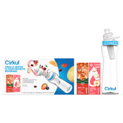 Cirkul 22oz Plastic Water Bottle Starter Kit with Blue Lid and 2 Flavor Cartridges (Honeycrisp Apple & Sweet Tea)