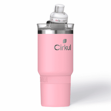 Cirkul 24oz Flamingo On-The-Go StrawSip Tumbler, 1 Flavor Cartridge (GoSip Strawberry Dream)