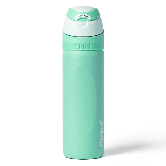 Cirkul 26oz StrawSip Flip Water Bottle, Stainless Steel, Double Wall Insulated, Spearmint (Mint)