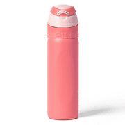 Cirkul 26oz StrawSip Flip Water Bottle, Stainless Steel, Double Wall Insulated, Charmed Coral