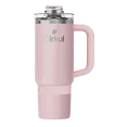 thumbnail image 1 of Cirkul 30oz Travel StrawSip Double-Wall Insulated Stainless Steel Tumbler with Handle, Rose Shimmer (Light Pink Sparkle), 1 of 14