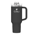 thumbnail interactive-video image 1 of Cirkul 40oz All-Day StrawSip Double-Wall Insulated Stainless Steel Tumbler with Handle, Carbon (Black), 1 of 9