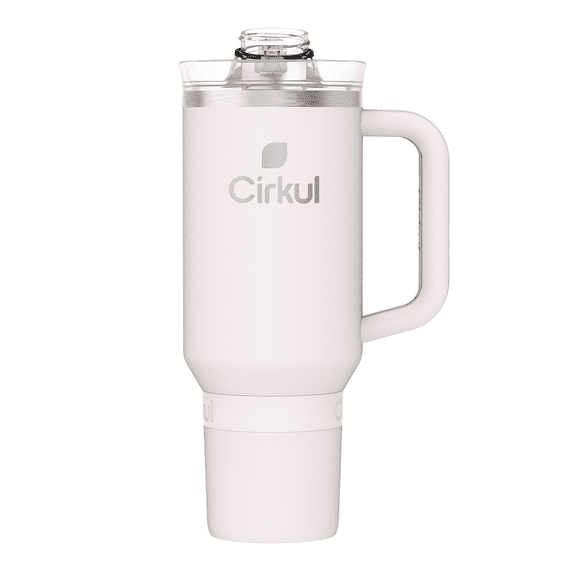 Cirkul 40oz All-Day StrawSip Double-Wall Insulated Stainless Steel Tumbler with Handle, Cherry Blossom (Light Pink)